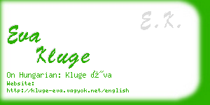 eva kluge business card